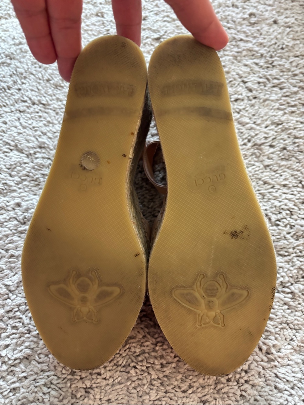 Gucci GG Marmont Quilted Espadrille Wedges with Gold GG - Picture 10 of 11